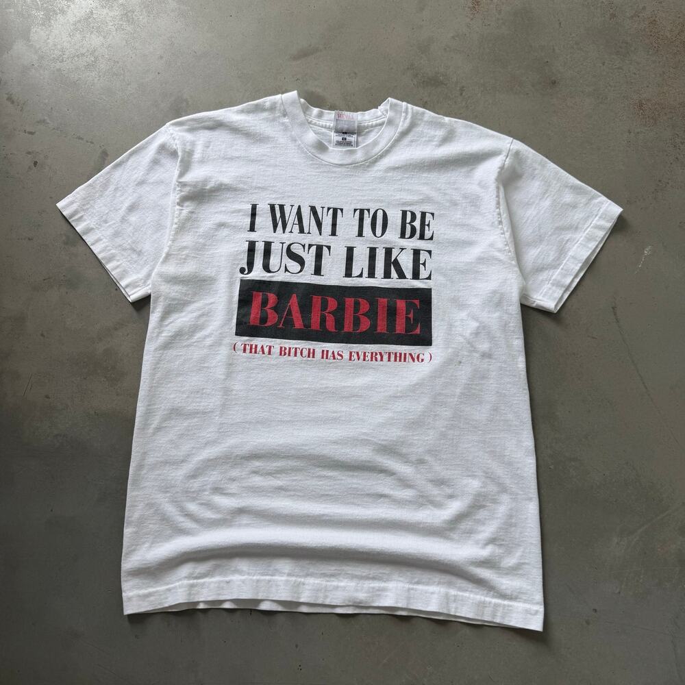 Vintage 90’s I Want To Be Like Barbie Funny Obscure Joke Retro T-shirt Size L